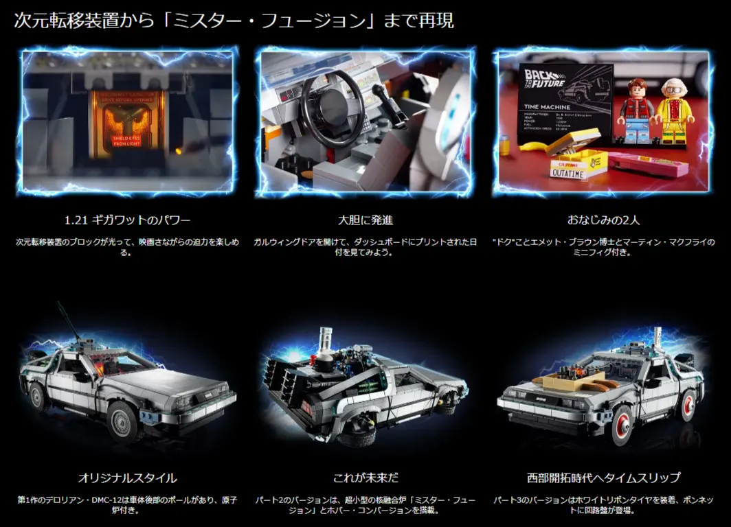 レゴ(R)クリエイター・エキスパート『10300 デロリアン・DMC-12』バック・トゥ・ザ・フユーチャー新製品情報：2022年4月1日発売│スタッズ