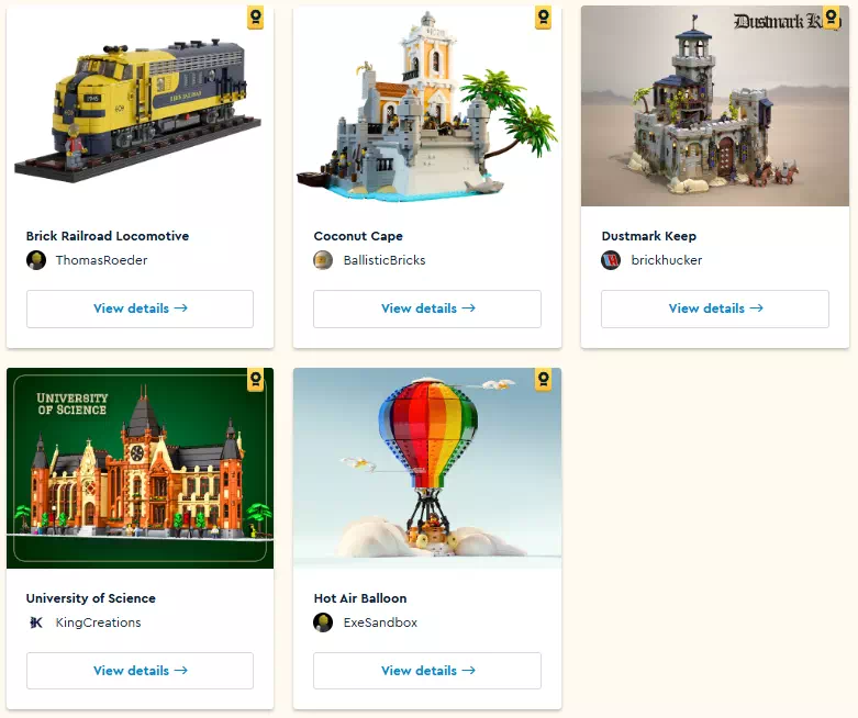 BrickLink Designer Program Series 8 Crowdfunding Featured Works