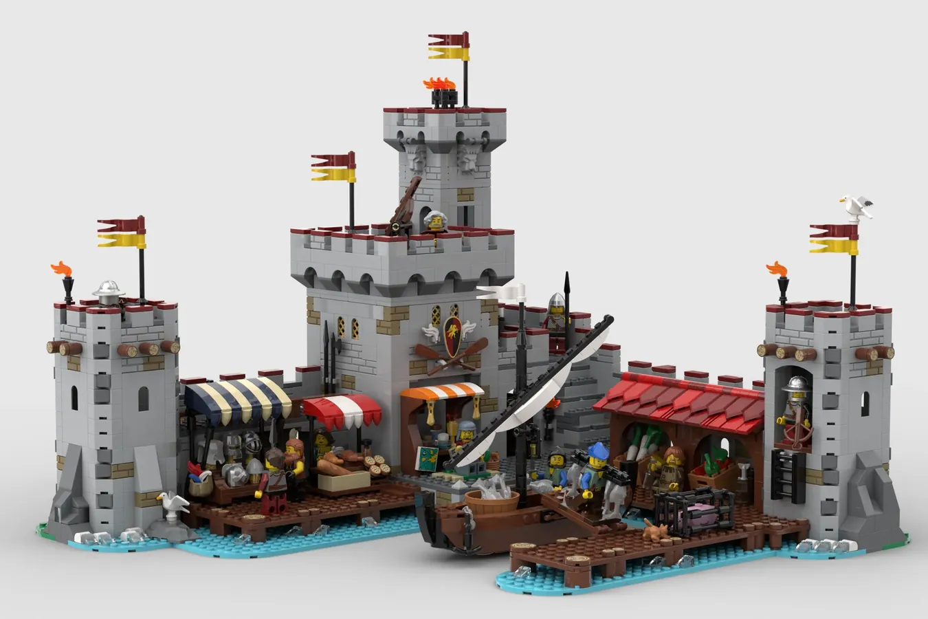 レゴ(R)アイデアで『中世の港の市場』が製品化レビュー進出！2023年第1回1万サポート獲得デザイン紹介