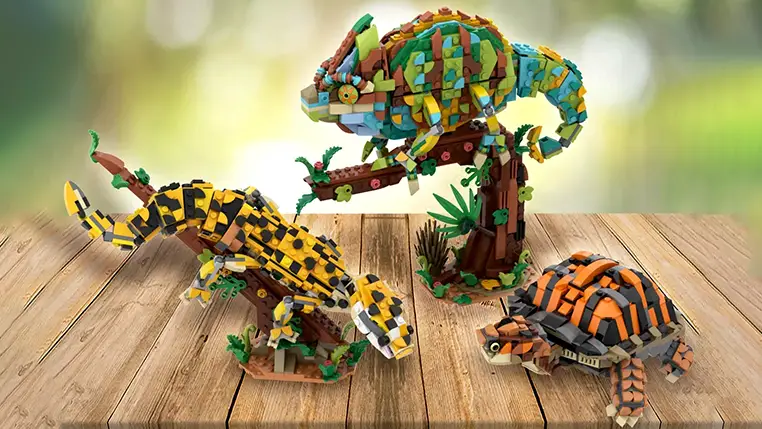 Realistic Texture: Lego® Reptiles, Advances to LEGO® Ideas 2024 First Review (2024-2025 New Set Contender) | 10k-Support Design