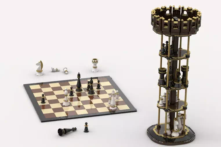 Tower Chess Set Enters LEGO(R) Ideas Review (2024-2025 New Releases) | Portable and Enjoyable - 'Tower Chess Set' Enters LEGO(R) Ideas Review (2024-2025 New Releases) | Introduction of Design with 10,000 Supporters in the First Round of 2024