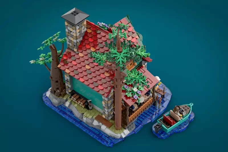 Lake House on Island Advances to LEGO® Ideas Review (2025-2026 Potential New Release) | Showcase of 10K Supporter Achievement Design in Q3 2024