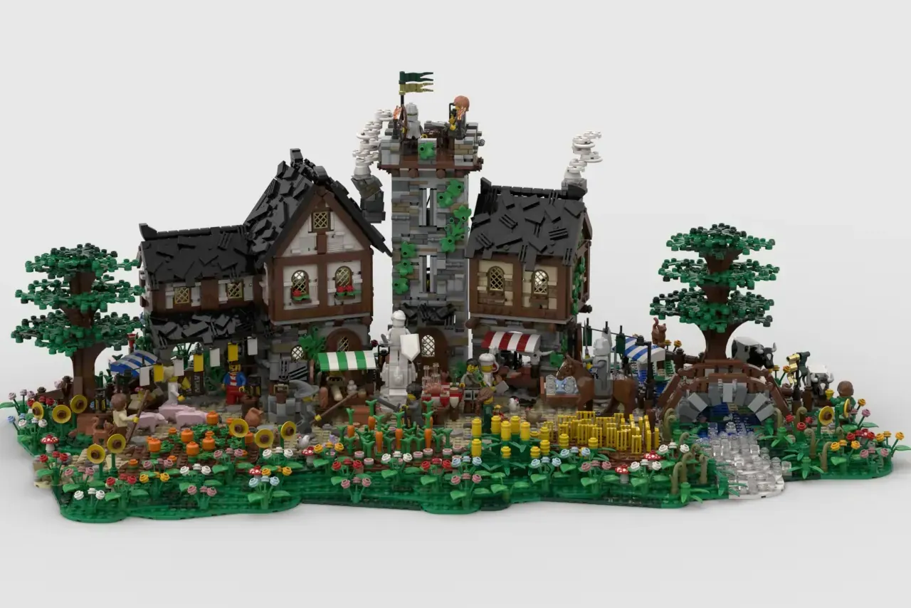 Medieval Village Market Advances to LEGO(R) Ideas Review (2025-2026 New Product Candidate) | 2024 Second Round 10K Support Design Introduction