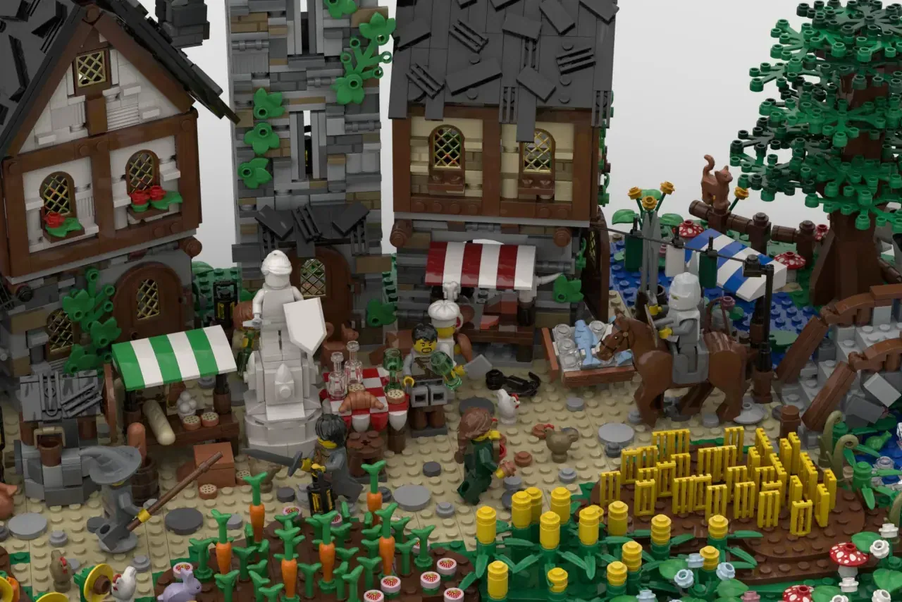 Medieval Village Market Advances to LEGO(R) Ideas Review (2025-2026 New Product Candidate) | 2024 Second Round 10K Support Design Introduction