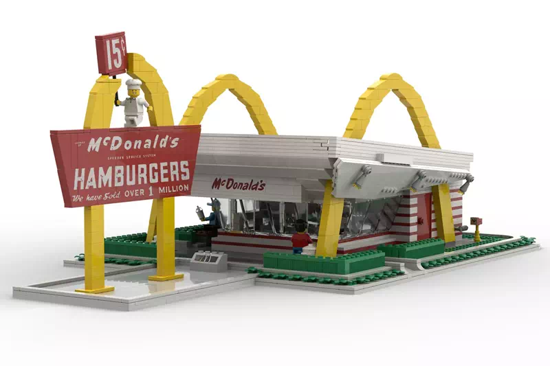 マクドナルド1号店博物館がレゴ(R)アイデアレビュー進出 | 1万サポート獲得デザイン紹介