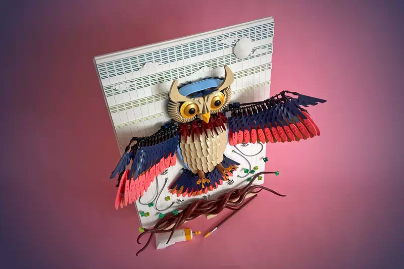 立体的なフクロウの絵がレゴ(R)アイデアレビュー進出 | 1万サポート獲得デザイン紹介