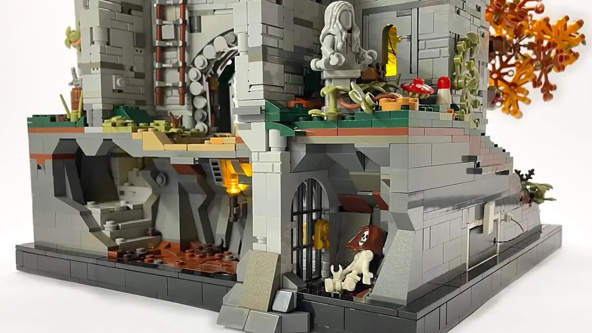 Medieval Gate 'Wolf's Gate' Standing in Autumn Forest Advances to LEGO® Ideas 2025 Second Review