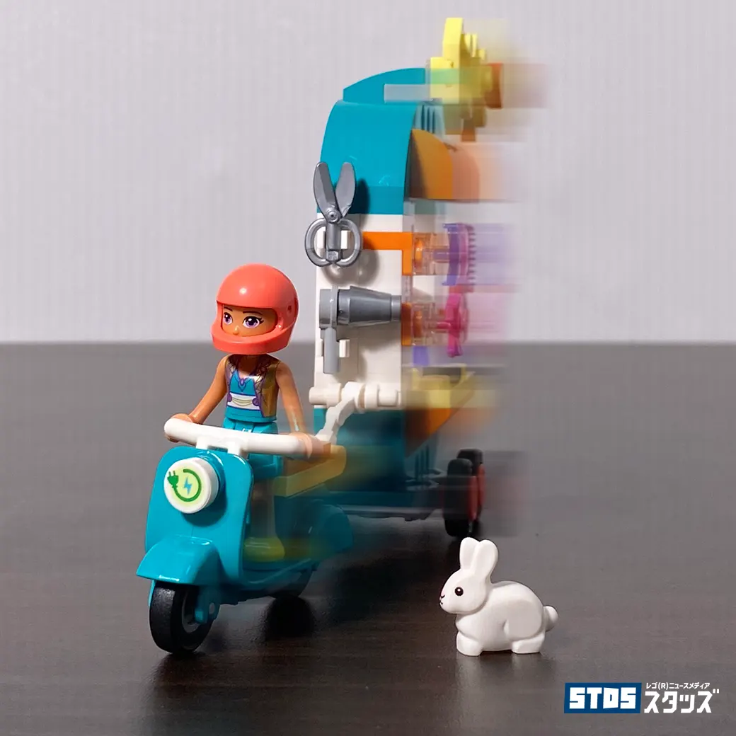 レゴ(R)レビュー『ファッションショップワゴン 41719』電動バイクで移動できるおしゃれアイテムたくさんのお店、アクションあり | レゴ(R)フレンズ